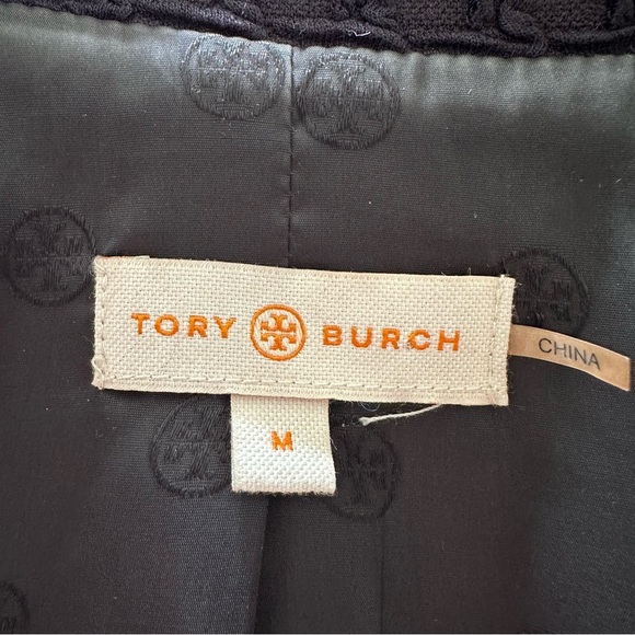Tory Burch Navy Blue Textured Blazer Jacket M - Picture 5 of 10